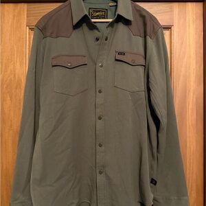 Howler Brothers Green and Brown Casual Button Down Shirt